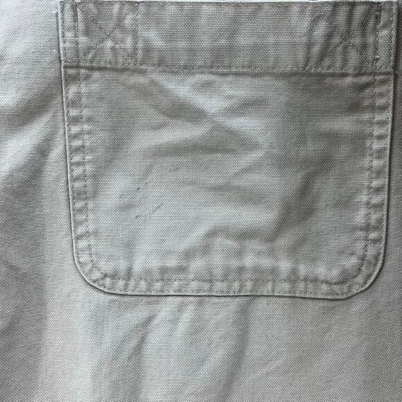 Vintage Eddie Bauer Jacket Men's XL Beige Canvas Flannel Lining Corduroy Collar - Picture 7 of 12